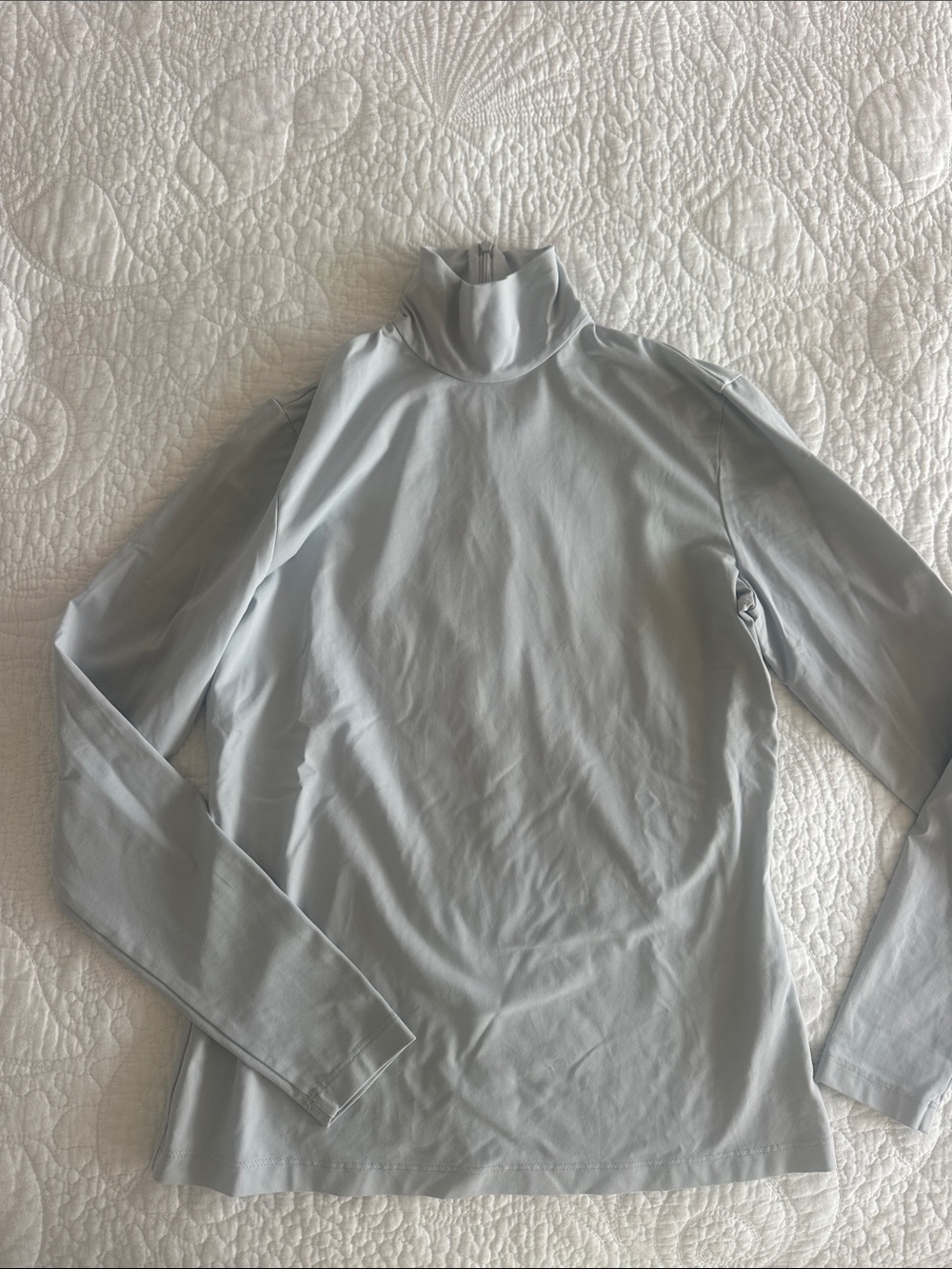 J. McLaughlin Pale Blue Long-Sleeve Mock Neck Top